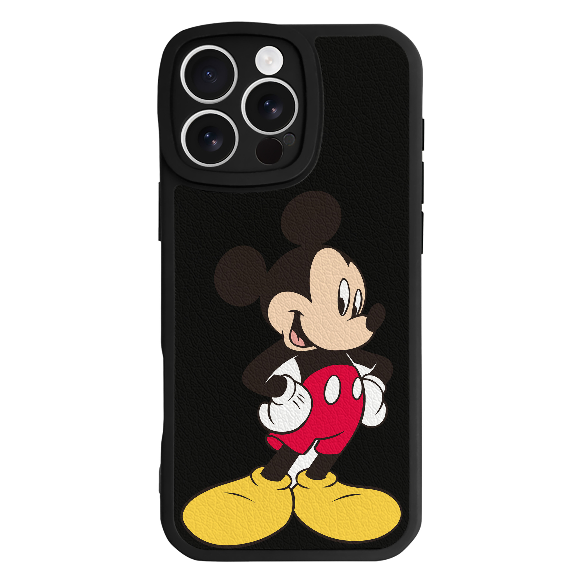 （画像用） ミッキーマウス Mickey Mouse 【iPhone 16シリーズ対応】シリコンスマホケース（レザー調） 材質：シリコン